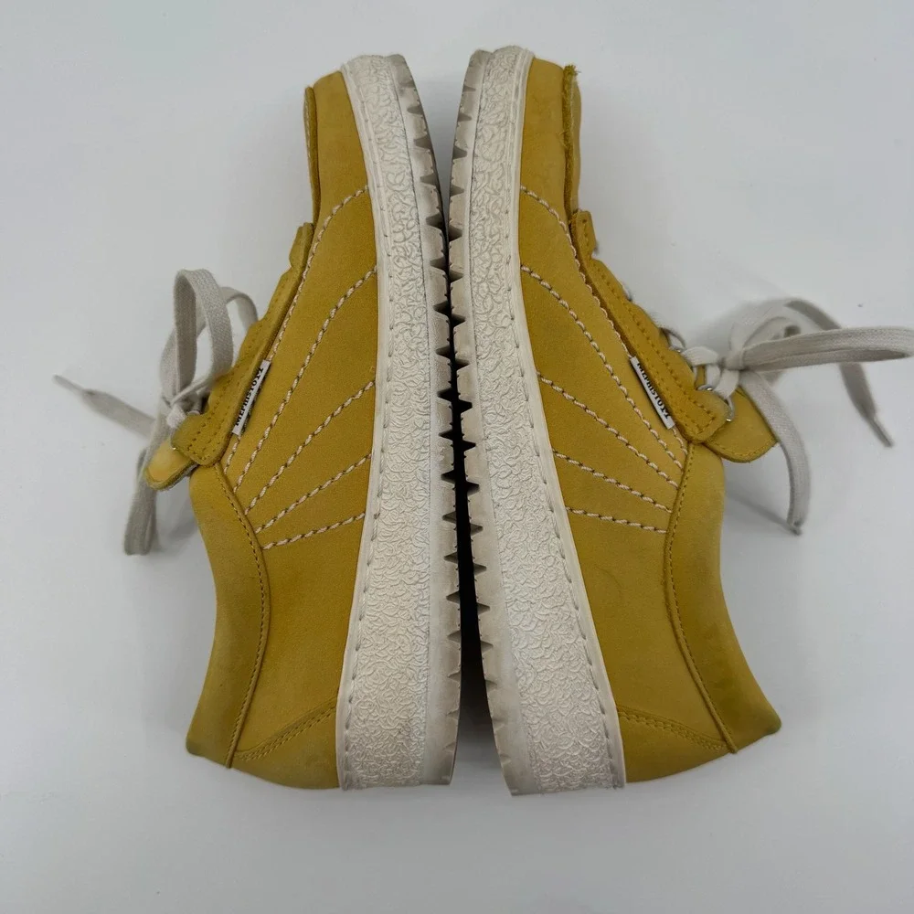 Mephisto Lady Shoes Womens 8 Yellow Leather Lace Up Comfort Walking Sneaker